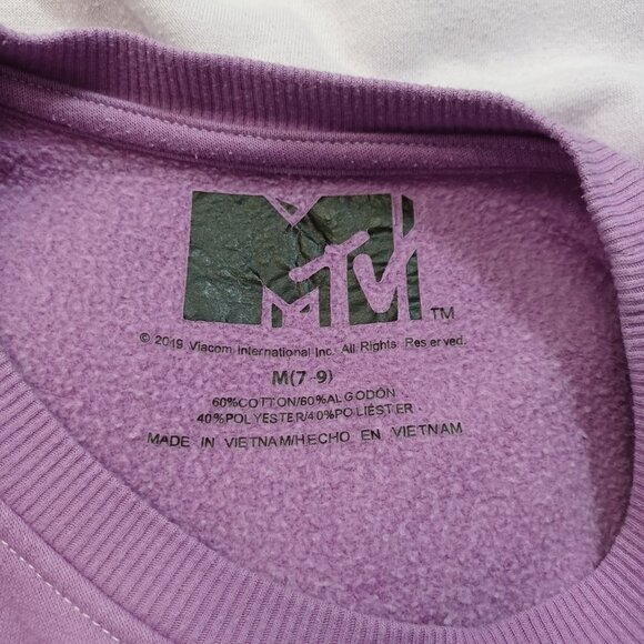 MTV Purple Ombré Long Sleeve Crew Neck Sweatshirt - Picture 4 of 9